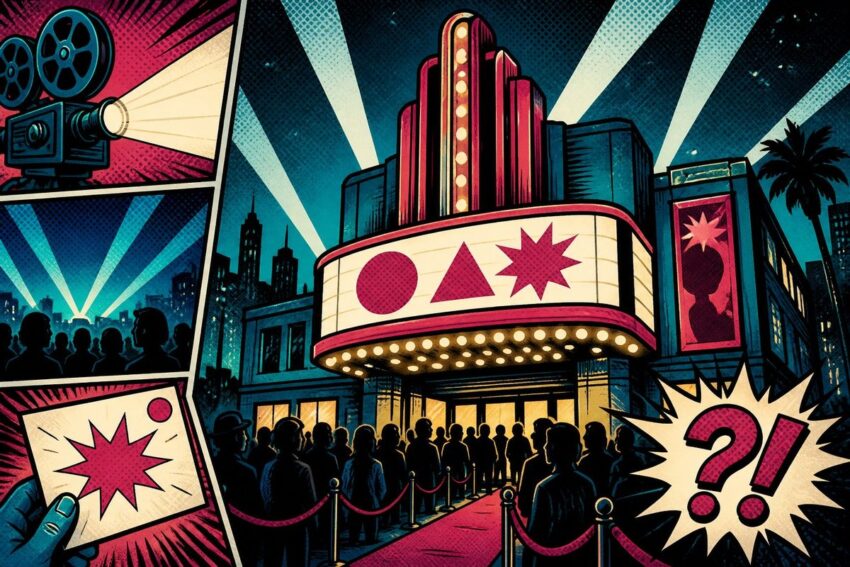 Comic-style festival premiere illustration